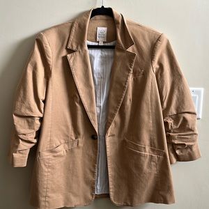 COPY - Cinq a sept khloe khaki denim blazer with pushed up 3/4 sleeves